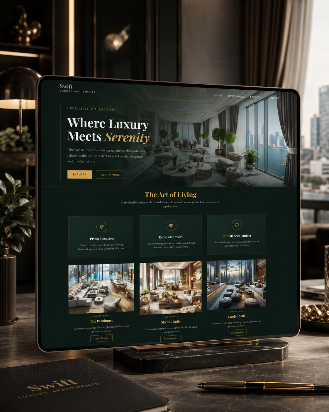 Swift Luxury Apartments — website design by Aleksandar Aničić