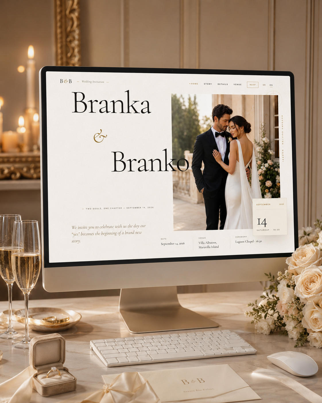 Wedding Invitation — website design by Aleksandar Aničić